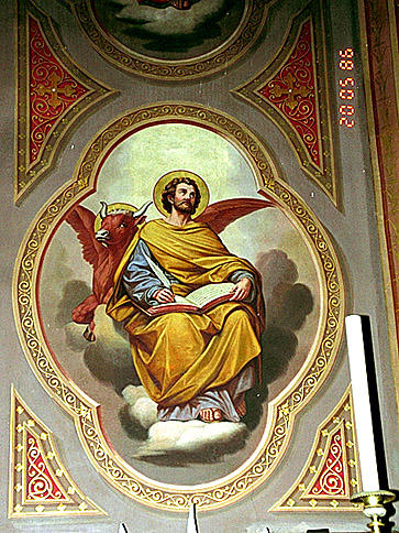 Peintures monumentales : Saint Nicolas, les Evangélistes, saint Jacques, saint Pierre