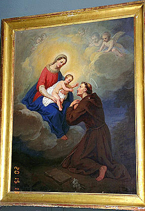 Tableau : Apparition de la Vierge et de l'Enfant à saint Antoine de Padoue
