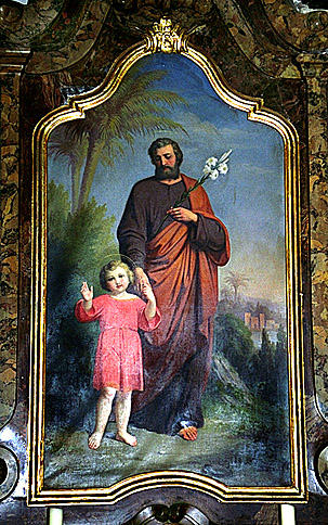 4 tableaux d'autel : Annonciation, saint Joseph et l'Enfant Jésus, Sacré-Coeur, Vierge du Sacré-Coeur