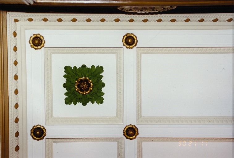 Détail du décor stuqué d'une pièce du rez-de-chaussée.