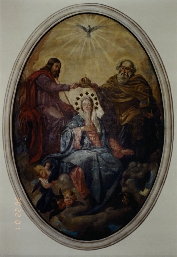 Copie du couronnement de la Vierge, de Velasquez (Madrid, musée du Prado).