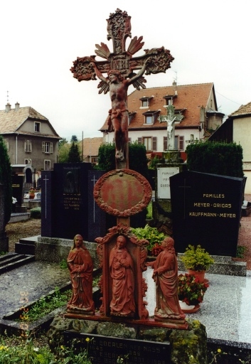 Détail : calvaire en fonte, 4e quart 19e siècle.