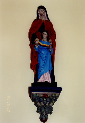 Vue d'ensemble. Statue, Education de la Vierge.