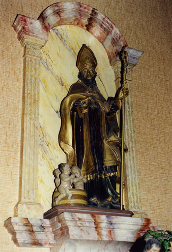 2 statues : Saint Nicolas de Bari, Vierge à l'Enfant