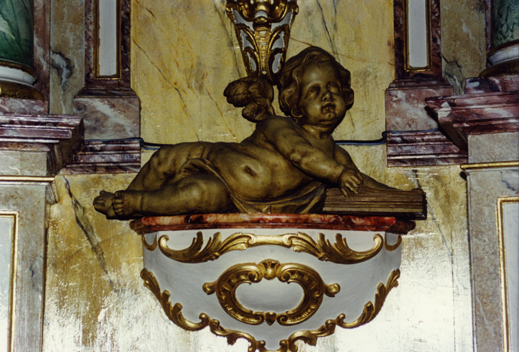 Détail du putti symbolisant saint Matthieu.