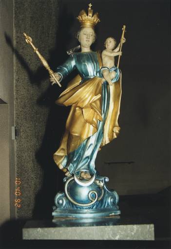 Statue de procession de la Vierge à l'Enfant et Immaculée Conception