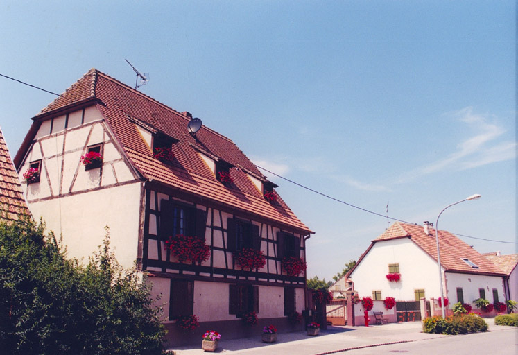Maisons 16 (au premier plan) et 14, rue Principale : vue d'ensemble.