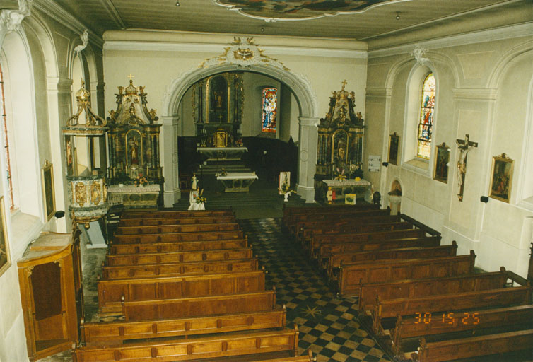 Choeur depuis la tribune d'orgue. Vue d'ensemble.