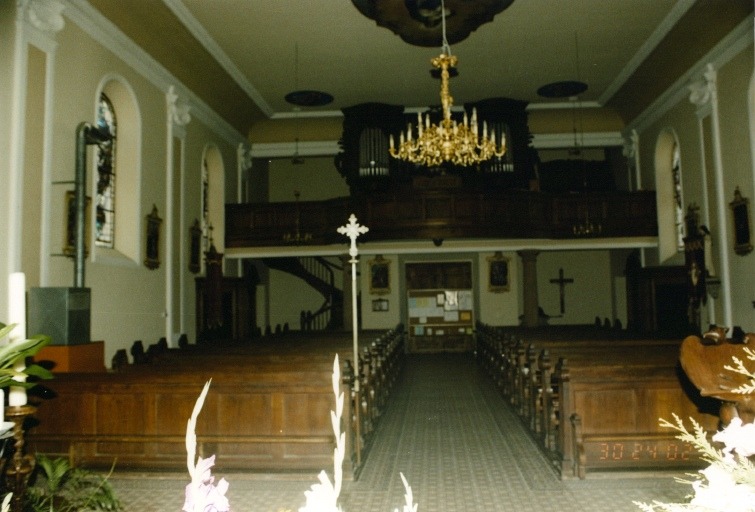 Tribune d'orgue depuis le choeur. Vue d'ensemble.