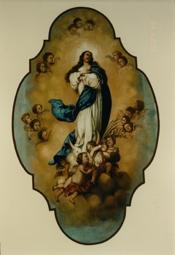 Plafond peint de la nef : Assomption de la Vierge.