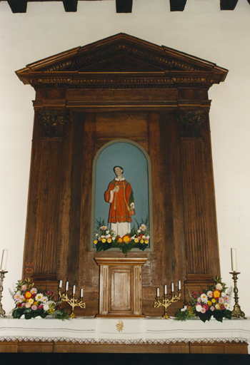 Retable de l'ancien maître-autel, 1ère moitié 19e siècle. Vue d'ensemble.