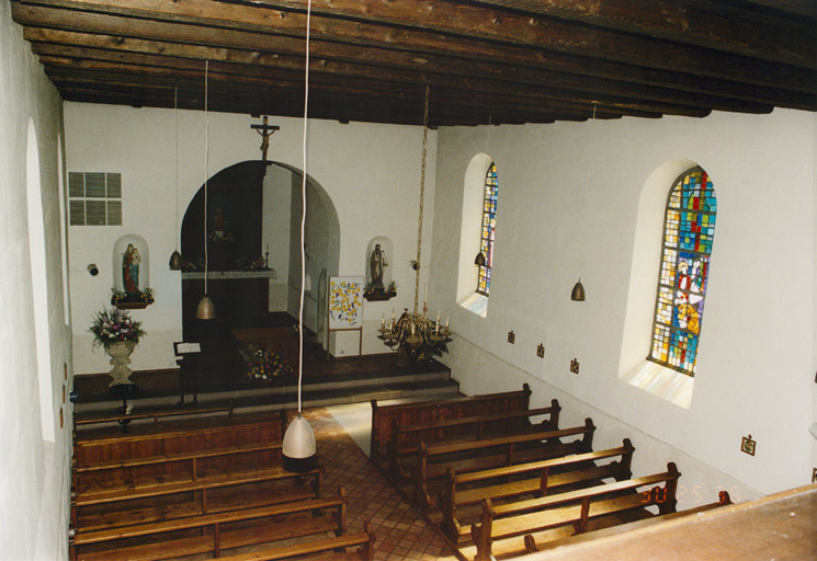 Vue d'ensemble intérieure depuis la tribune d'orgue.