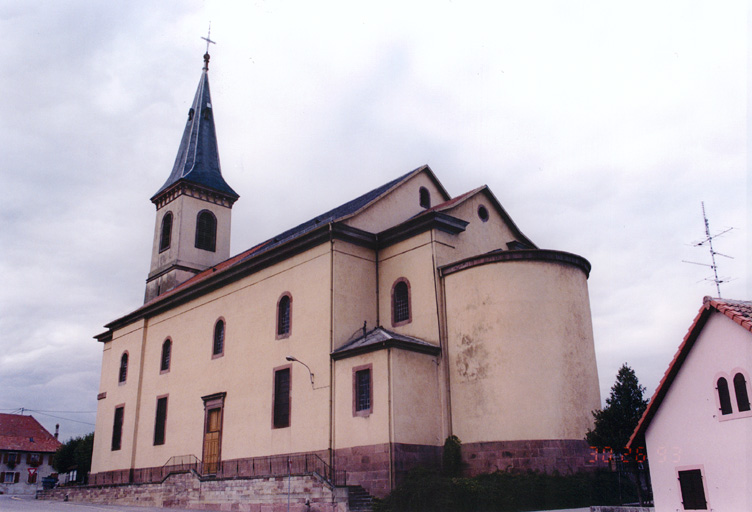 Choeur et nef, 1839-1841. Vue d'ensemble depuis le sud-est.