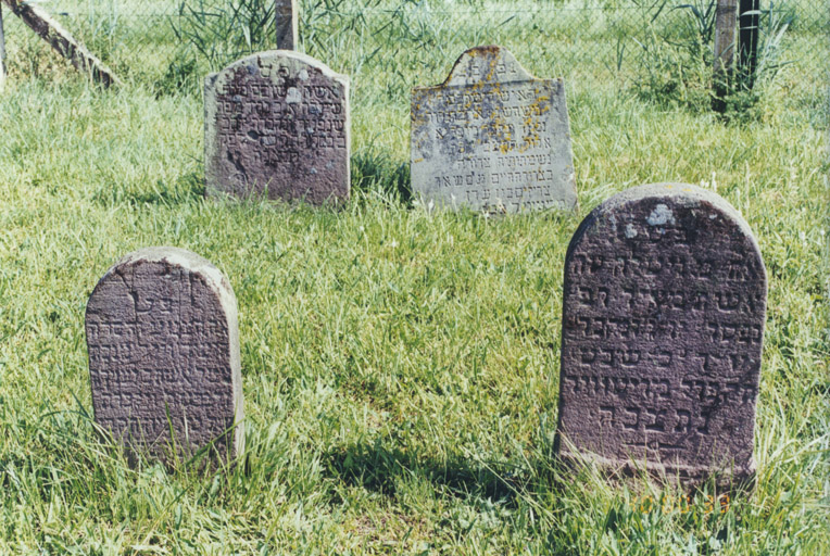 Quatre monuments sépulcraux. Vue d'ensemble de face.