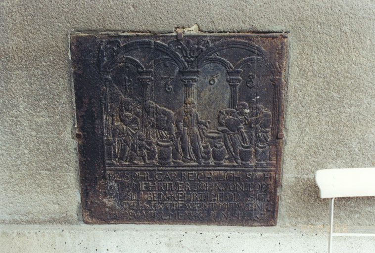 Plaque de poêle : la Multiplication de l'huile par Elie (No 1)