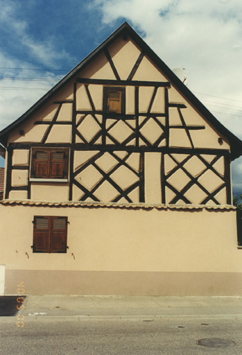 Ferme. Vue d'ensemble du pignon sur rue.