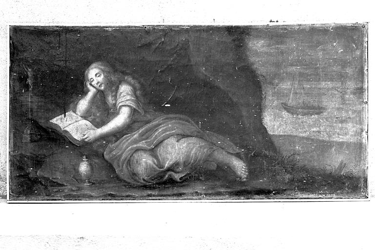 Peinture de l'ancien devant d'autel : sainte Marie-Madeleine.