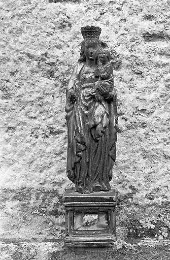 Statue-reliquaire et bâton de procession (figurine) : Vierge à l'Enfant