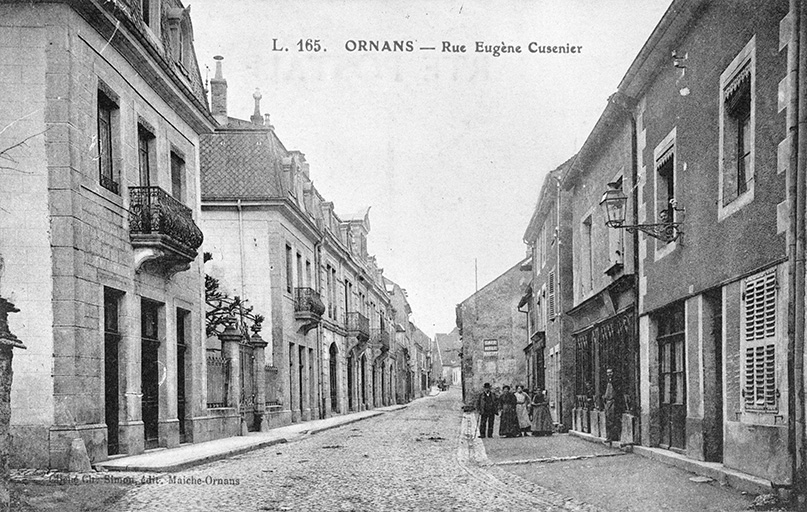 Ornans - Rue Eugène Cusenier, carte postale, s.d. [fin 19e début 20e siècle].