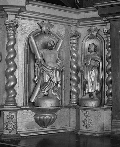 Aile droite du tabernacle : saint André et saint Pierre