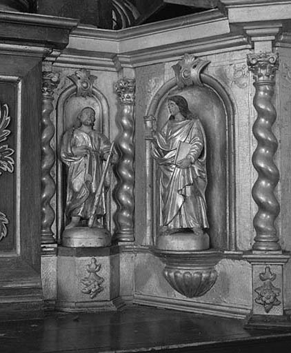 Aile gauche du tabernacle : saint Jacques et saint Jean