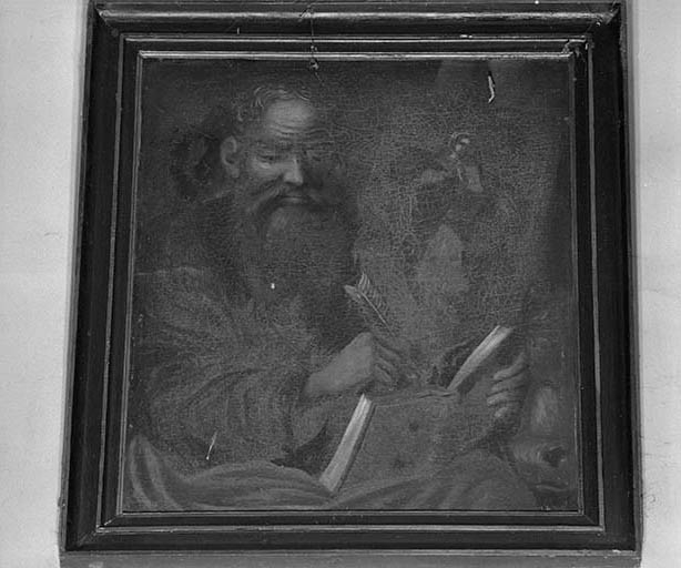 Saint Luc. ; Ensemble de 4 tableaux (saint Matthieu, saint Marc, saint Luc et saint Jean) : saint Luc.