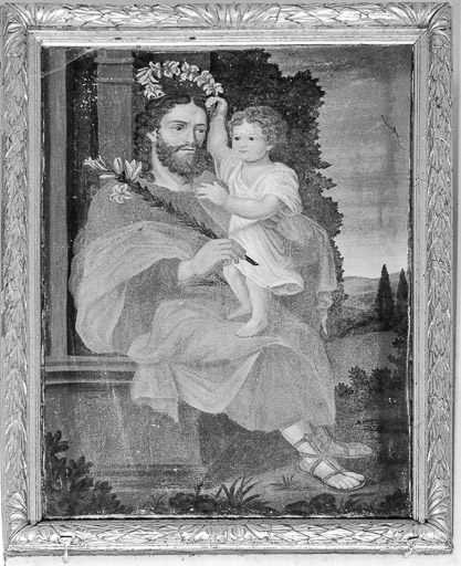 Tableau : saint Jospeh et l'Enfant