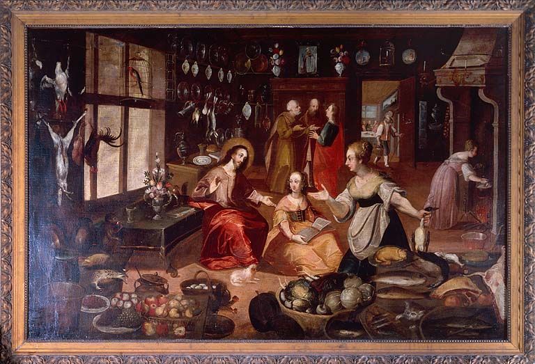 Tableau : le Christ chez Marthe et Marie (Pont-de-Roide, église paroissiale Notre-Dame).