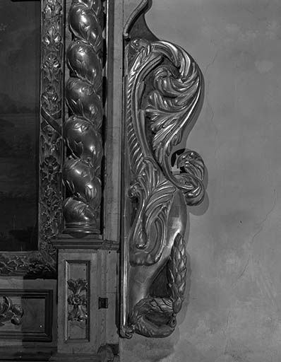 Détail de l'aileron latéral droit de l'autel de saint Joseph.