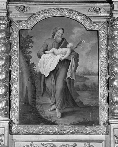 Tableau d'autel : saint Joseph et l'Enfant Jésus.
