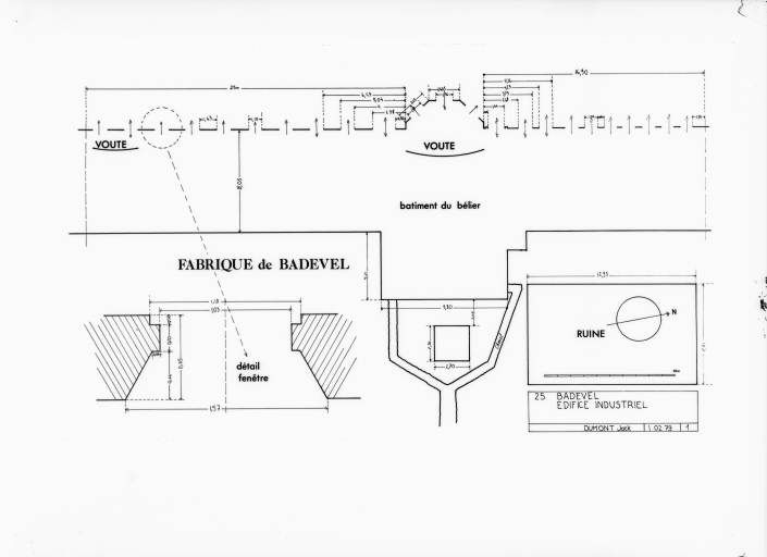 Plan-masse de l'atelier d'horlogerie en 1981.