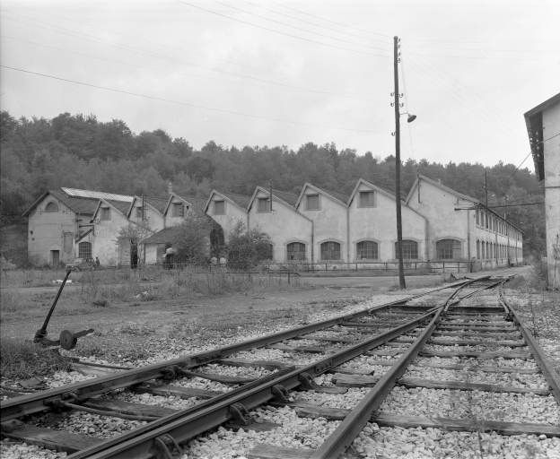 Atelier des pompes depuis l'est en 1981.