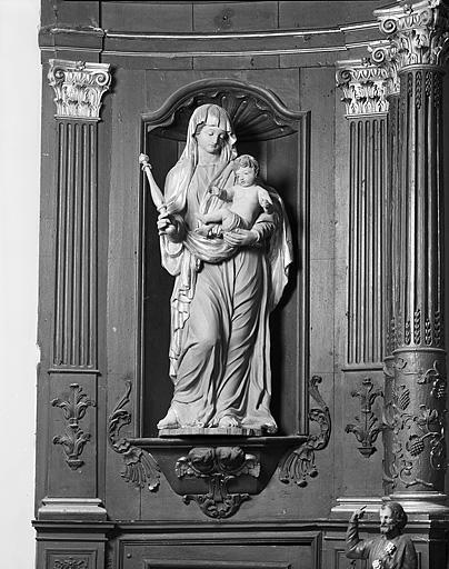 2 statues : Vierge à l'Enfant et saint Joseph