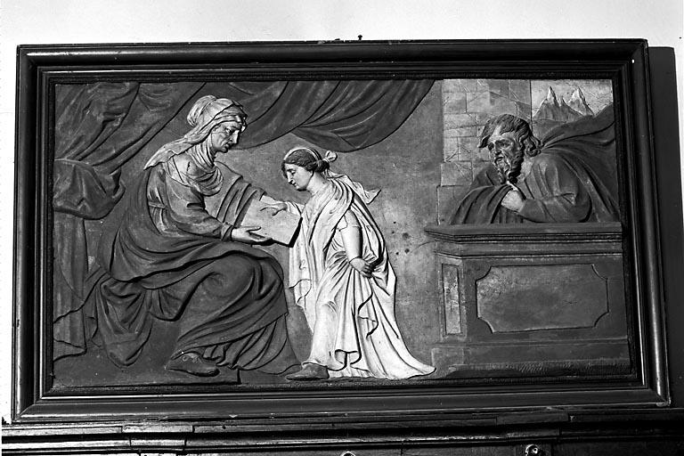 Bas-relief : l'Education de la Vierge