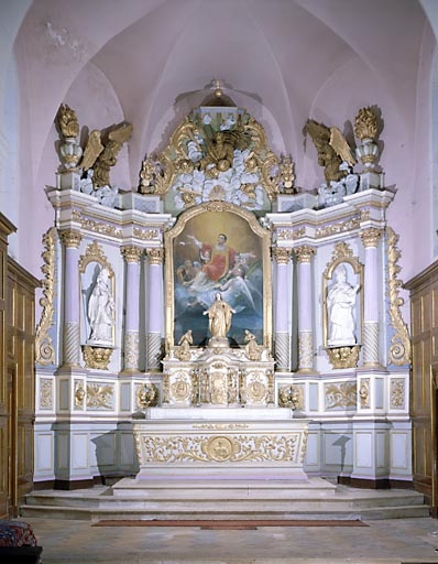 Autel, tabernacle, gradin d'autel, prédelle, retable (ensemble du maître-autel)