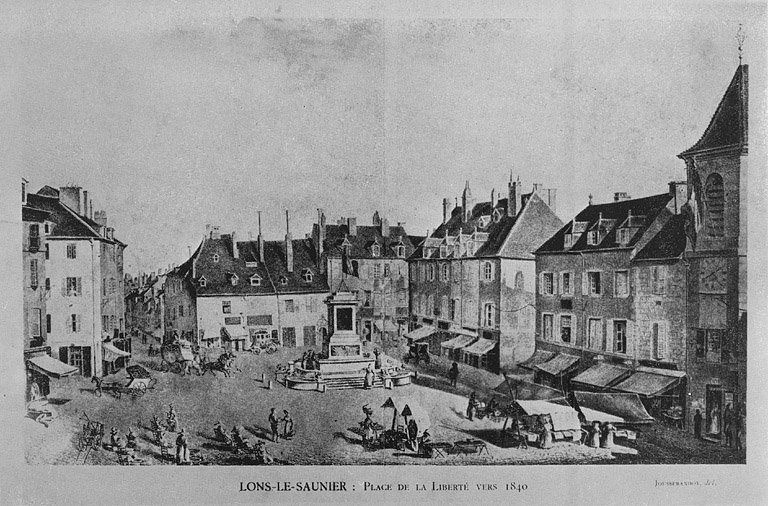 Vue de la place vers 1840.