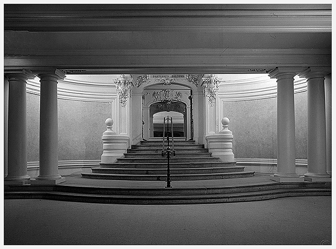 Grand escalier : vue générale depuis le vestibule.