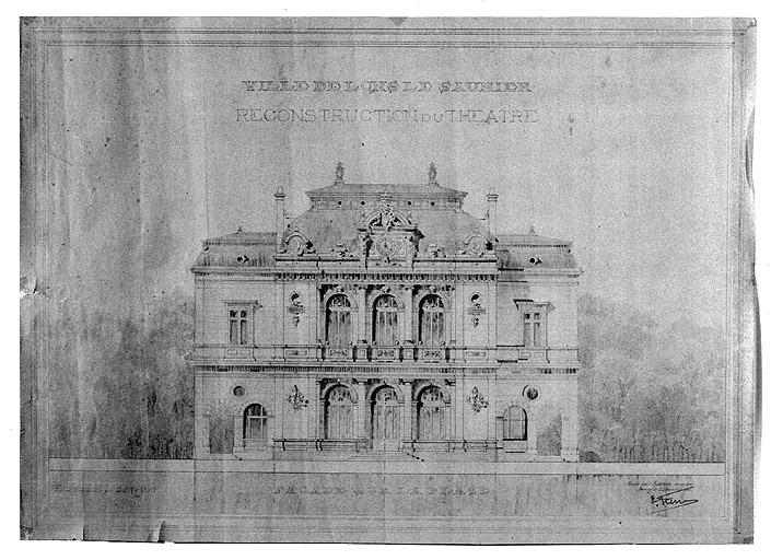 Elévation de la façade antérieure après 1903 (projet de transformation).