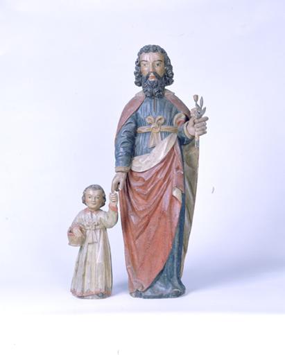 Groupe sculpté : Saint Joseph et l'Enfant Jésus