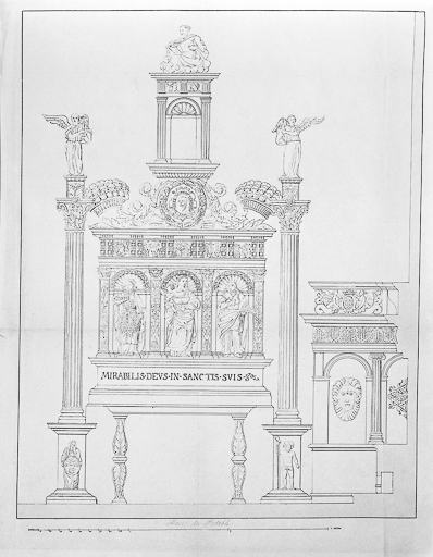 Haut du retable : projet de restauration.