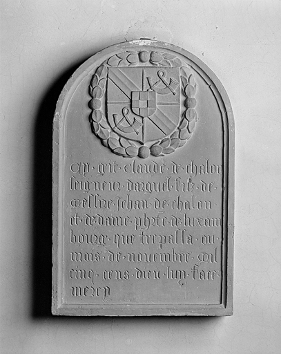 Epitaphe de Claude d'Arguel. - © Région Franche-Comté, Inventaire du patrimoine, ADAGP