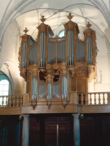 Grand orgue, vu de trois quarts droit. - © Région Franche-Comté, Inventaire du patrimoine, ADAGP