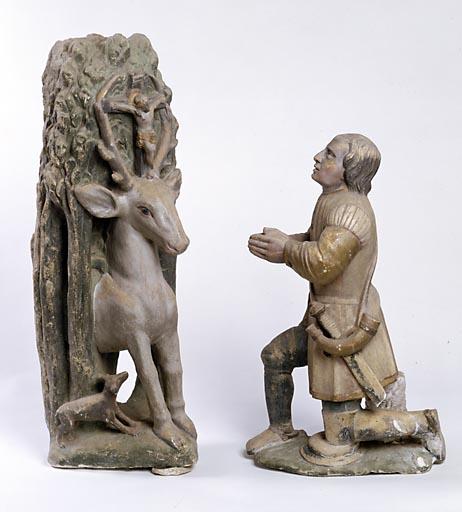 Groupe sculpté : la Chasse de saint Hubert