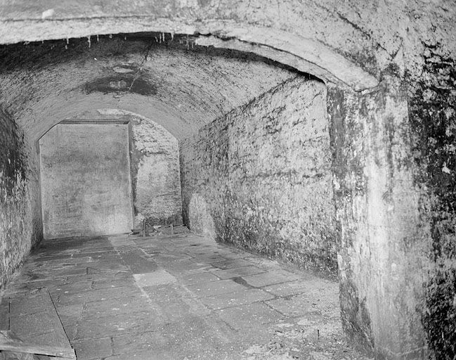 Rez-de-chaussée, sous la grande salle, une des 4 pièces parallèles.