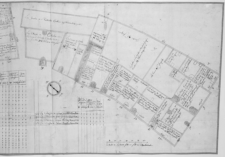 Plan parcellaire de 1717 : feuille 9 B.