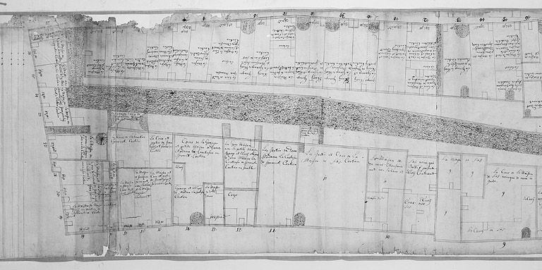 Plan parcellaire de 1717 : feuille 11 B.
