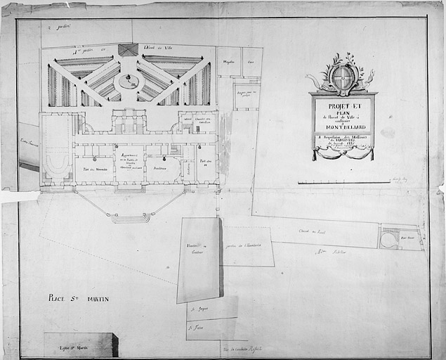 Projet et plan de l'hôtel de Ville [...] Plan du 1er étage, 1775.