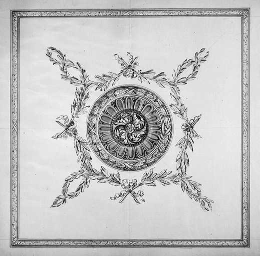 Projet de plafond pour la salle axiale du 1er étage, vers 1776-1777.