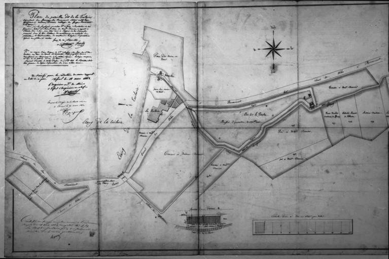 Plan du patouillet dit de la Tuilerie dépendant du fourneau de Renaucourt appartenant à Mme Dornier.