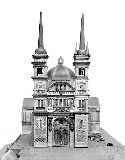 Premier projet pour l'église. Maquette, 1850.